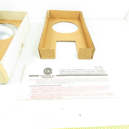 Continental Disk STD-V 3" Rupture Disk 316-Teflon-316 166 PSIG @ 70°F