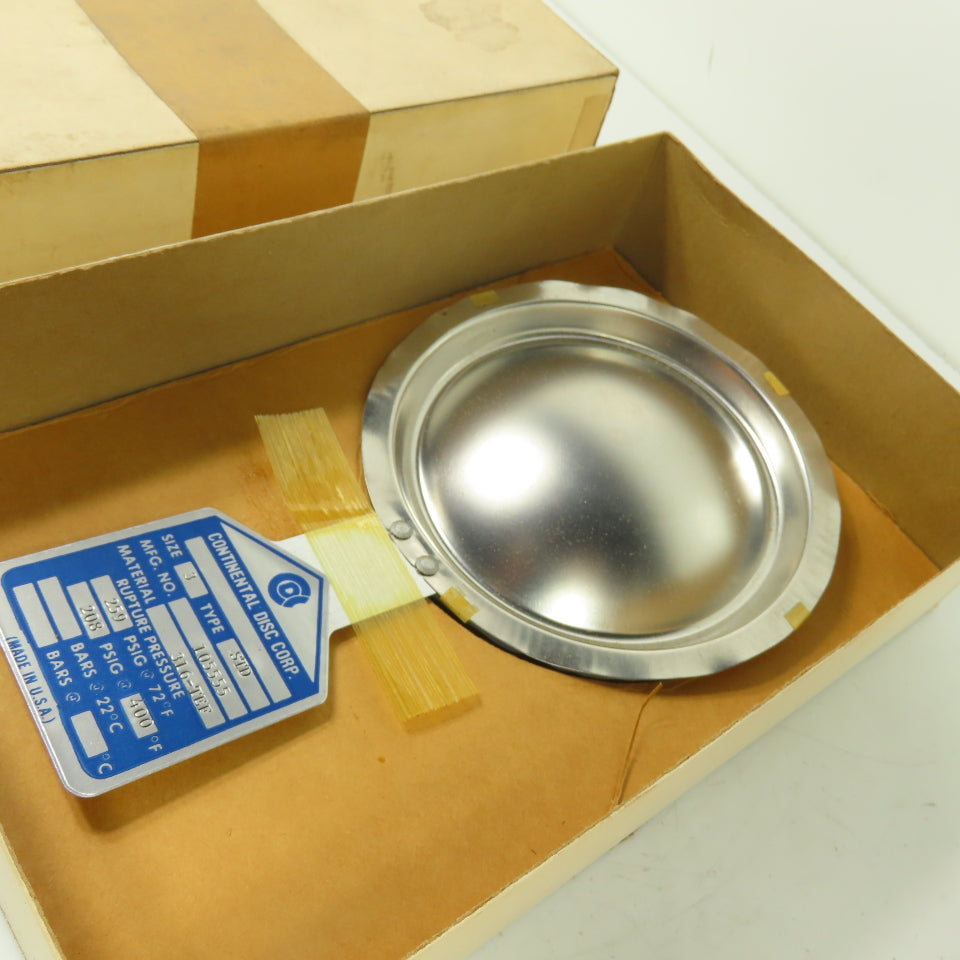 Continental Disk STD 3" Rupture Disk 316-TEF 259 PSIG @ 72°F