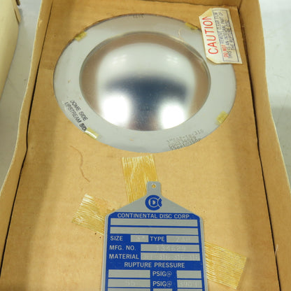 Continental Disk ZAP 3" Rupture Disk TEF-316-316-316 55 PSIG @ 390°F