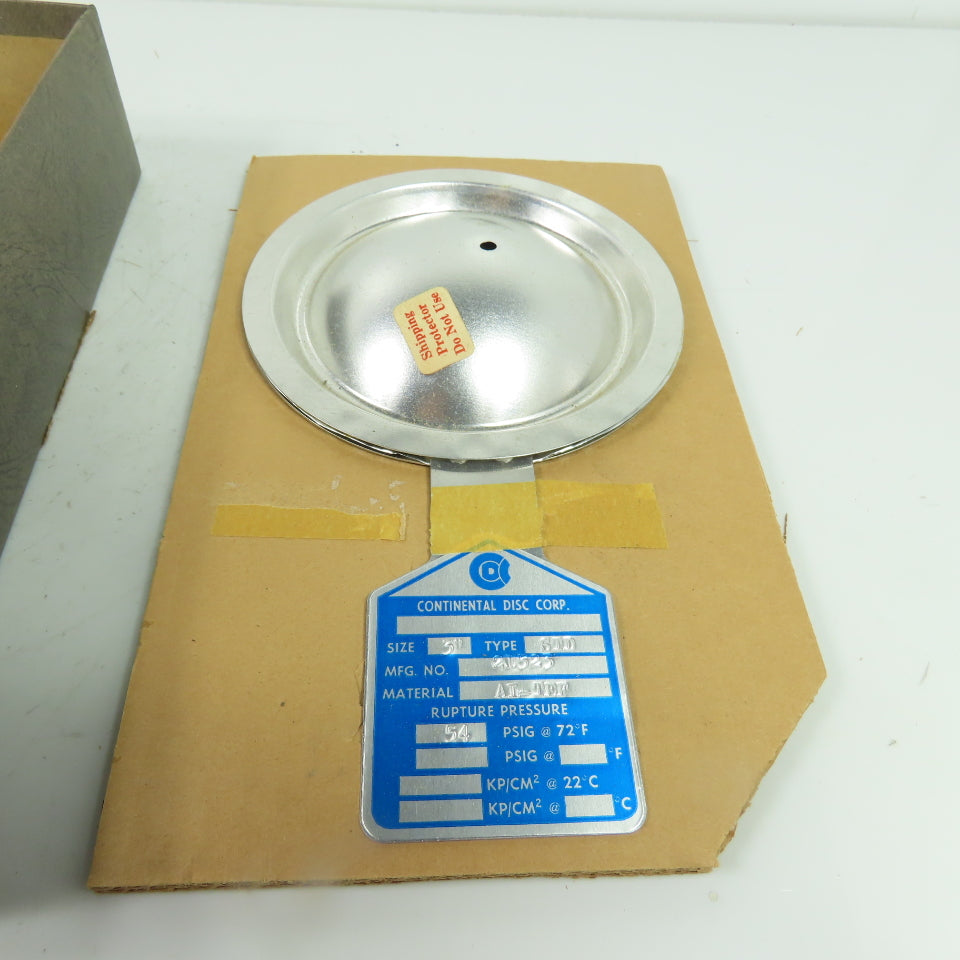 Continental Disk STD 3" Rupture Disk AL-TEF 54 PSIG @ 72°F Lot Of 2