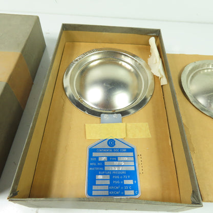 Continental Disk STD 3" Rupture Disk NI-TEF 80 PSIG @ 72°F Lot Of 2