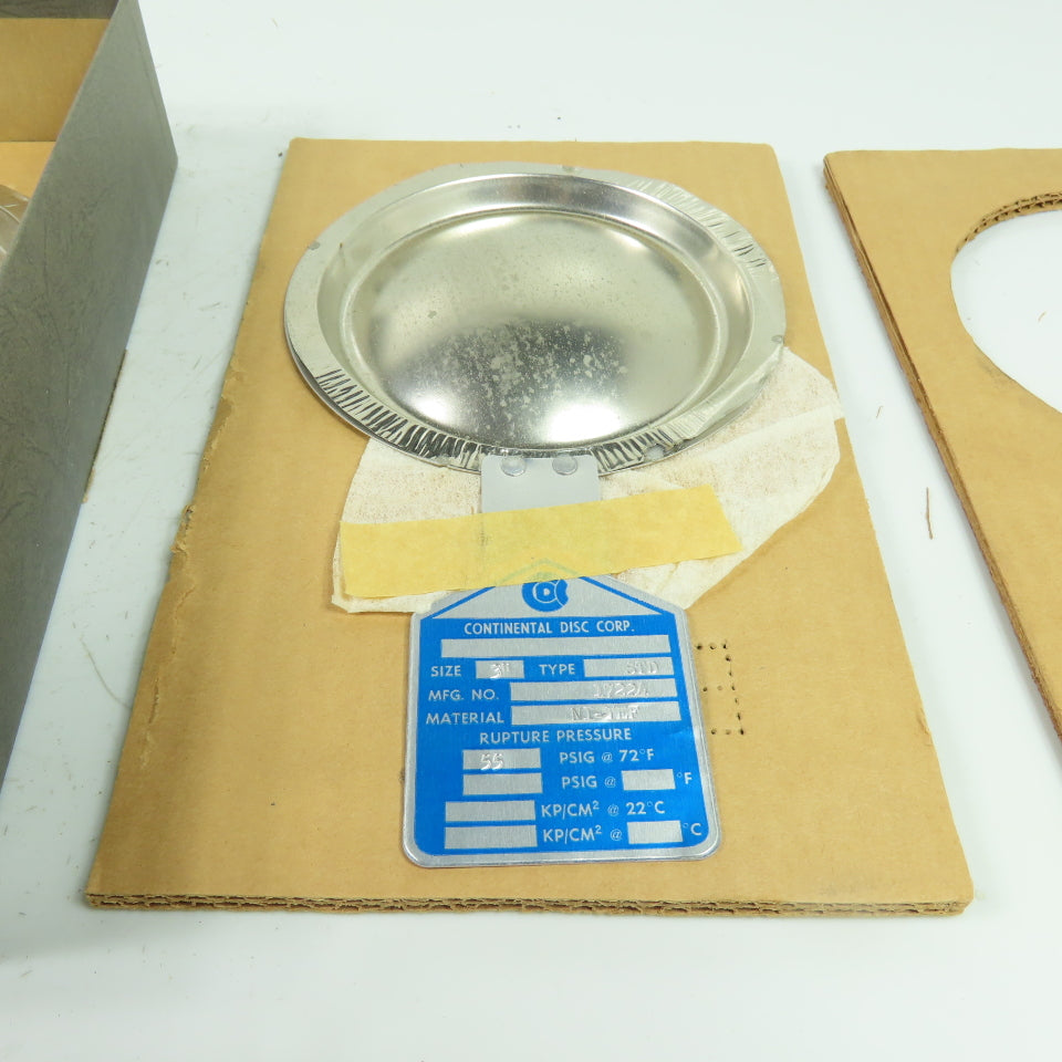 Continental Disk STD 3" Rupture Disk NI-TEF 55 PSIG @ 72°F Lot Of 2