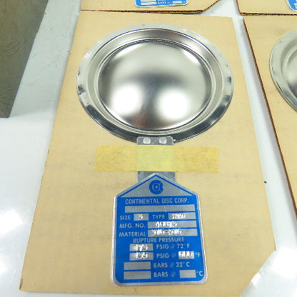 Continental Disk STD 3" Rupture Disk 316-316 173 PSIG @ 72°F Lot Of 6