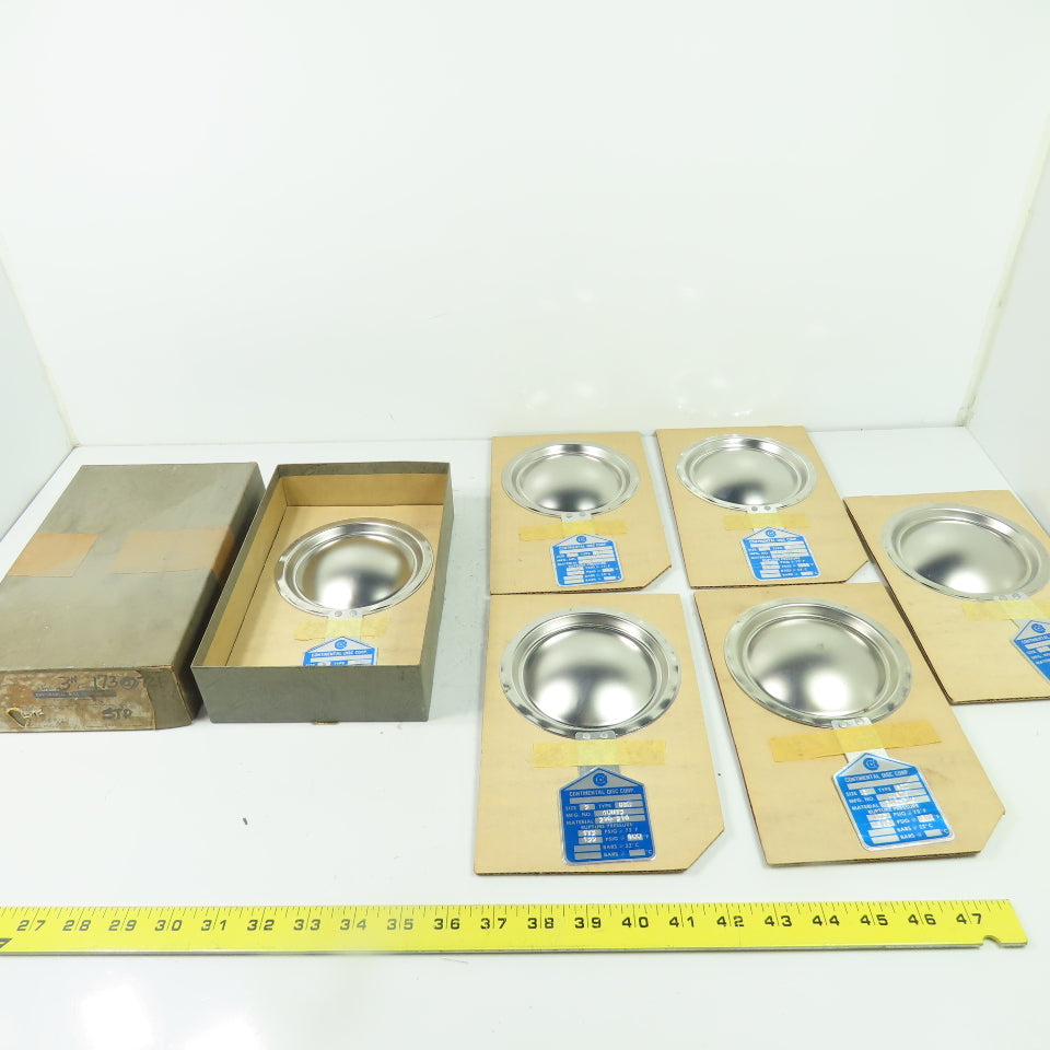 Continental Disk STD 3" Rupture Disk 316-316 173 PSIG @ 72°F Lot Of 6