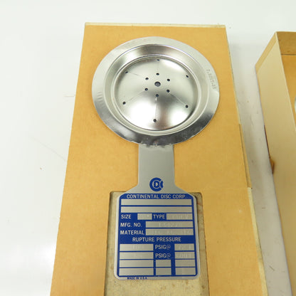 Continental Disk CDCV 2" Rupture Disk 316-AG-316 109 PSIG @ 72°F Lot Of 2