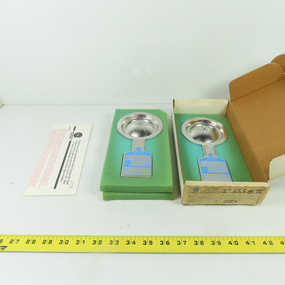 Continental Disk CDCV (LL) 2" Rupture Disk 316-TEFLON-316 65.5 PSIG @ 72°F Lot/2