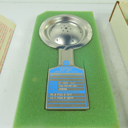 Continental Disk CDCV (LL) 2" Rupture Disk 316-TEFLON-316 66.0 PSIG @72°F Lot/ 2