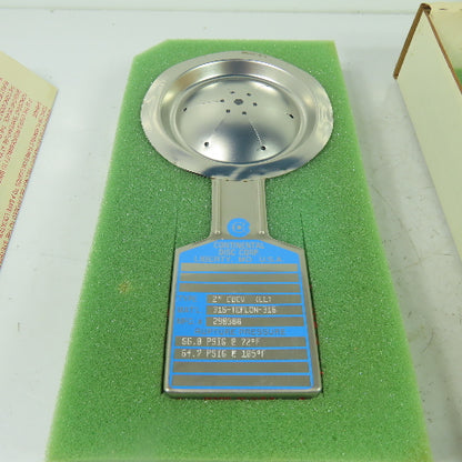 Continental Disk CDCV (LL) 2" Rupture Disk 316-TEFLON-316 66.0 PSIG @72°F Lot/ 2
