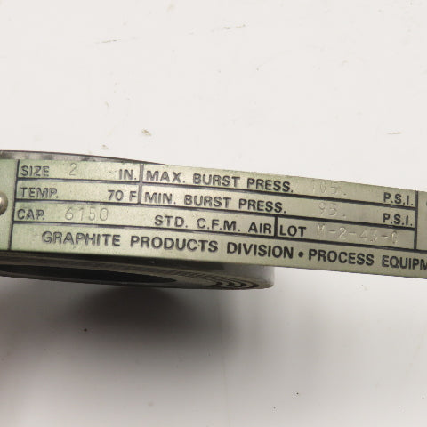 Carborundum 2" Graphite Rupture Disc 105PSI 70°F