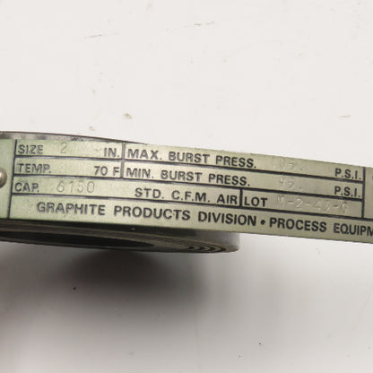 Carborundum 2" Graphite Rupture Disc 105PSI 70°F