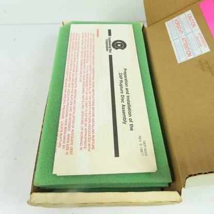 Continental Disk ZAP-L 2" Rupture Disk 316-316-316-Teflon 70 PSIG @72°F