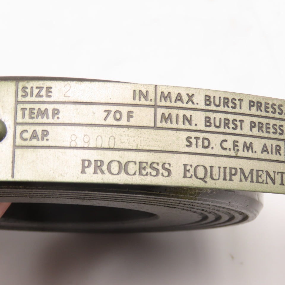 Carborundum 2" Graphite Rupture Disc 157.5PSI 70°F 8900STD CFM Air