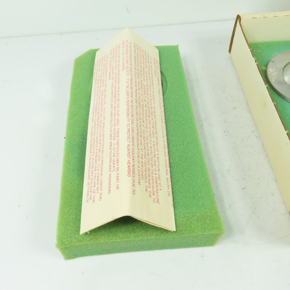Continental Disk ZAP-L 2" Rupture Disk TEFLON-316-316-316 60 PSIG @ 70°F