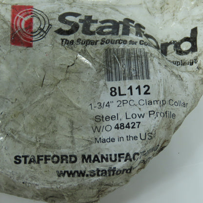 Stafford 8L112 1-3/4" 2 Piece Steel Shaft Clamp Collar Lot of 3