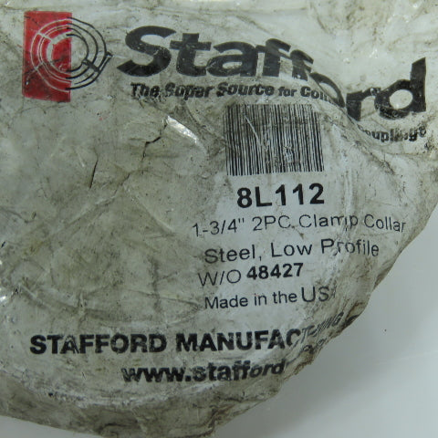Stafford 8L112 1-3/4" 2 Piece Steel Shaft Clamp Collar Lot of 3