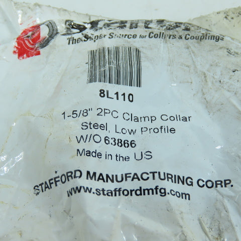 Stafford 8L110 1-5/8" Low Profile Split Clamp Collar Lot Of 2
