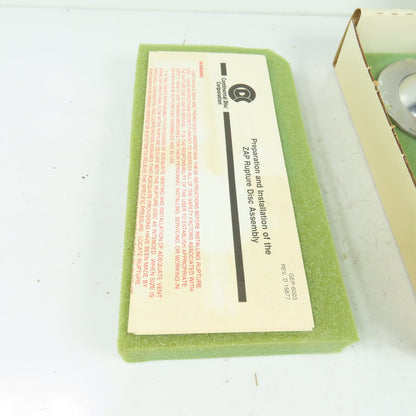 Continental Disk ZAP-L 2" Rupture Disk TEFLON-316-316-316 75 PSIG @ 72°F