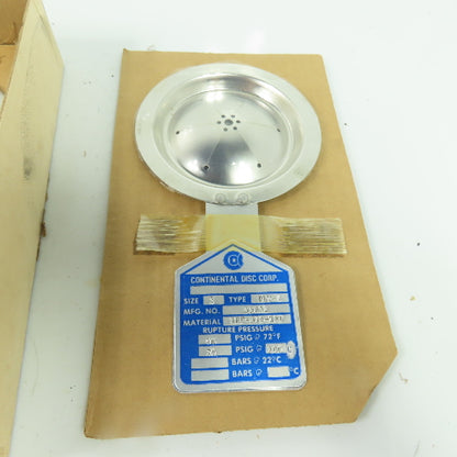 Continental Disk PLV-1 2" Rupture Disk TEF-316-TEF 96 PSIG @ 72°F Lot Of 2