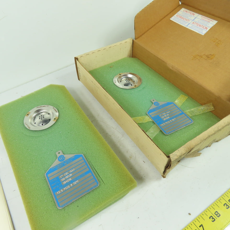 Continental Disk CDC (LL) 1" Rupture Disk 316-TEFLON 43.5 PSIG @ 72°F Lot Of 2