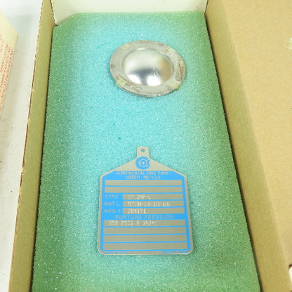 Continental Disk ZAP-L 1" Rupture Disk TEFLON-316-316-316 250 PSIG @392°F 284171