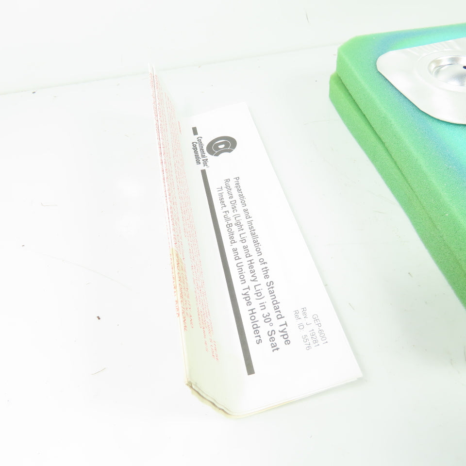 Continental Disk STD (LL) 1" Rupture Disk MONEL 227 PSIG @ 190°F 8044377A Lot/2