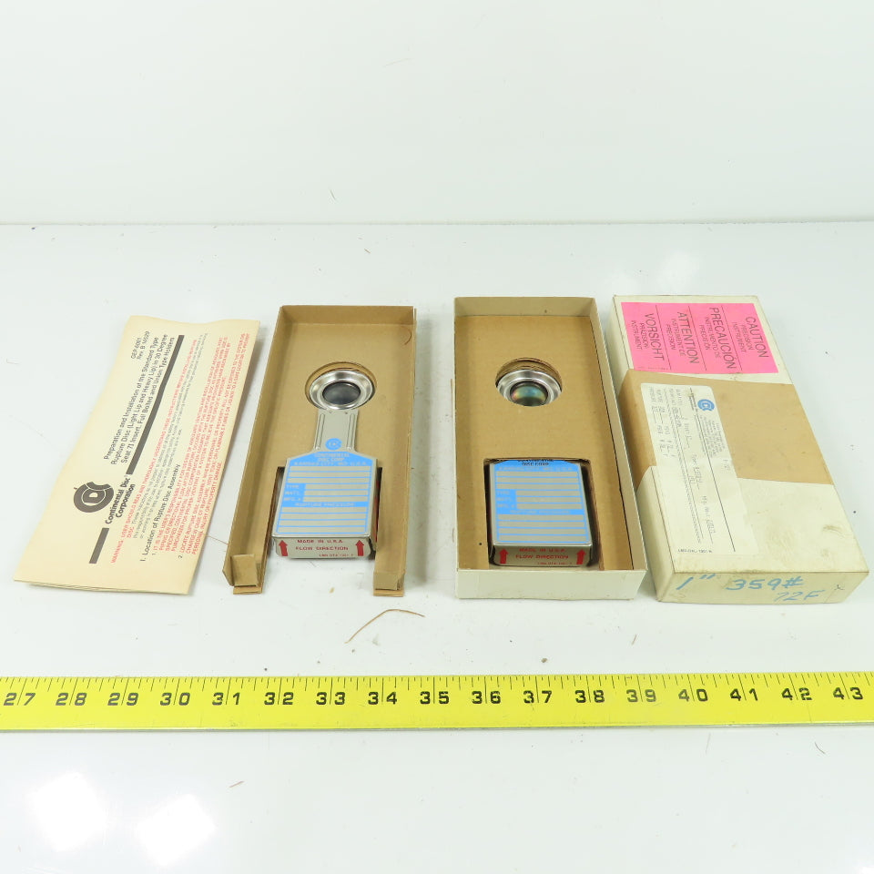 Continental Disk R-STD-V (FL) 1" Rupture Disk MON-AG-MON 359 PSIG @72°F Lot Of 2