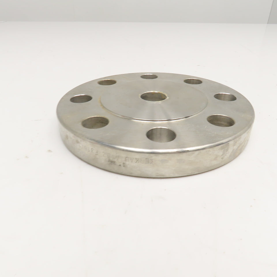 Kerkau A182 F316/316L 6-1/2" OD x 1" Butt Weld 2" Pipe 8 Bolt Flange Plate