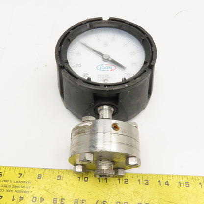 Reotemp Icon 0-30PSI Vacuum Pressure Gauge W/ Diaphragm Seal