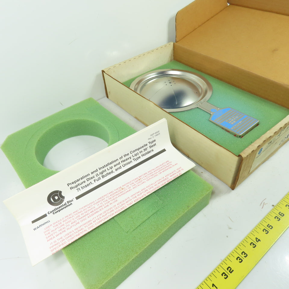 Continental Disk CDCV (LL) 4" Rupture Disk 316-TEFLON-316 20.0 PSIG @72°F 287464