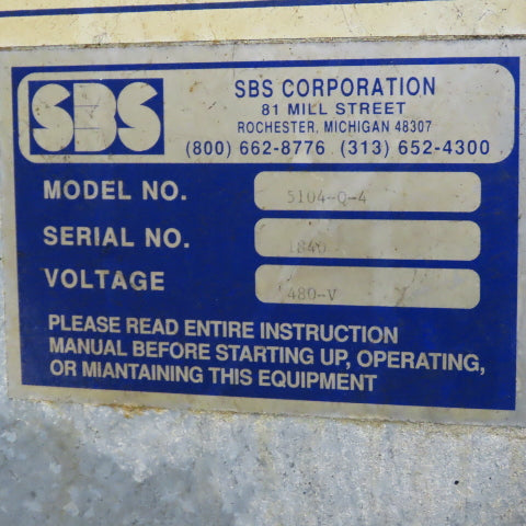 SBS 5104-Q-4 60" x 120" Dual Fan Air Cooled Water Oil Chiller 480V 3-Phase