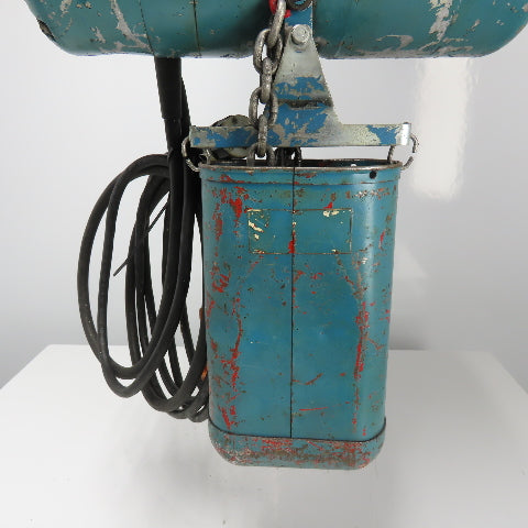CM Lodestar Model H 1 Ton 2000LB Electric Chain Hoist 10' Lift 8FPM 115V 1Ph