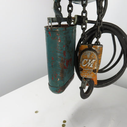 CM Lodestar Model H 1 Ton 2000LB Electric Chain Hoist 10' Lift 8FPM 115V 1Ph