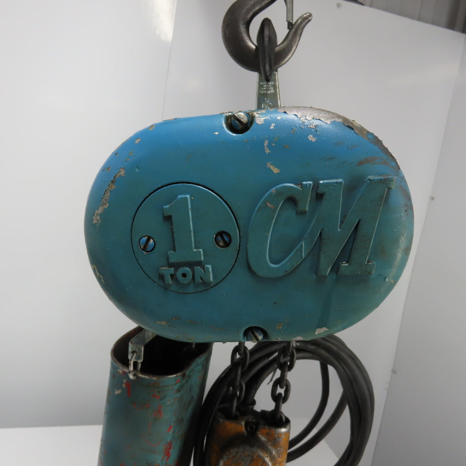 CM Lodestar Model H 1 Ton 2000LB Electric Chain Hoist 10' Lift 8FPM 115V 1Ph