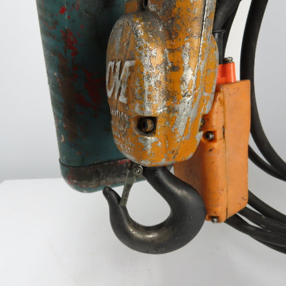 CM Lodestar Model H 1 Ton 2000LB Electric Chain Hoist 10' Lift 8FPM 115V 1Ph