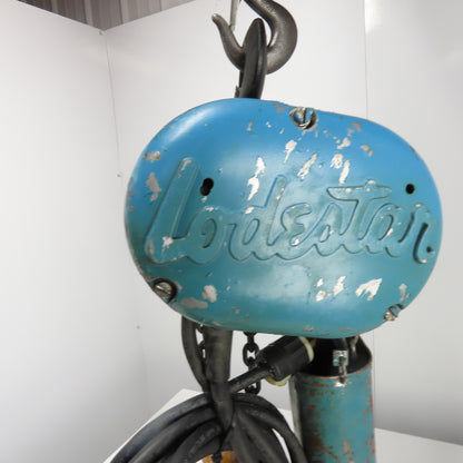CM Lodestar Model H 1 Ton 2000LB Electric Chain Hoist 10' Lift 8FPM 115V 1Ph
