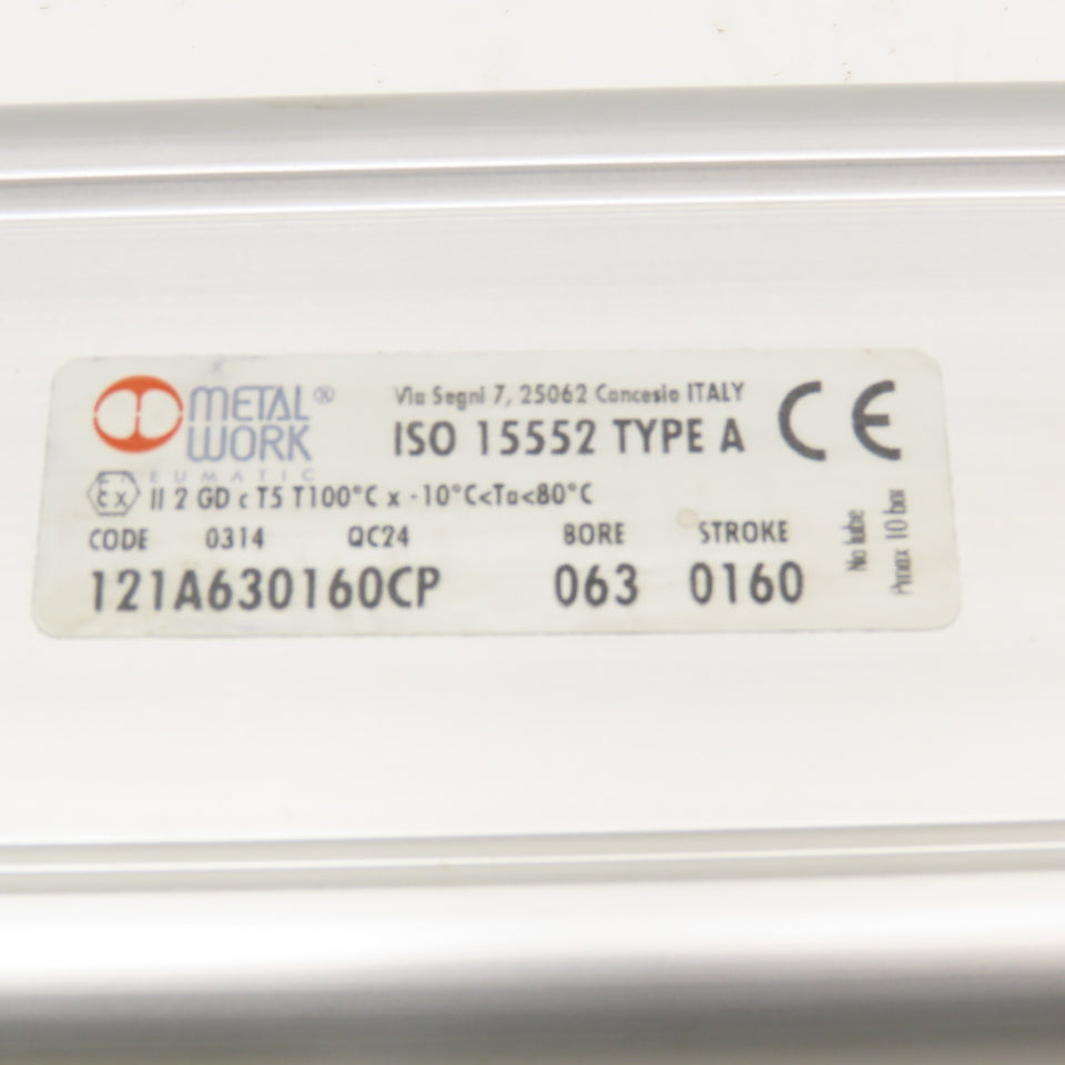 Metal Work 121A630160CP 63mm Bore 160mm Stroke Double Acting Air Cylinder