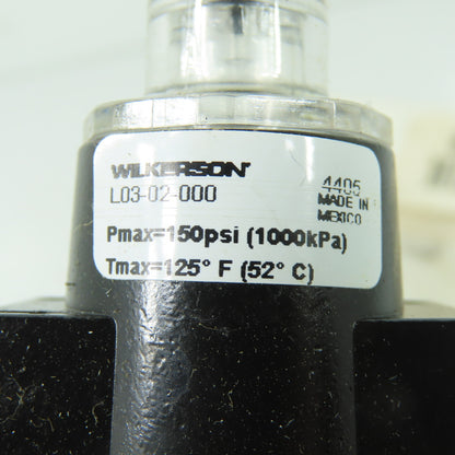Wilkerson L03-02-000 Pneumatic Compressed Air Lubricator 150PSI