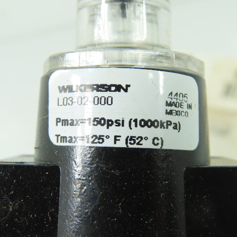 Wilkerson L03-02-000 Pneumatic Compressed Air Lubricator 150PSI