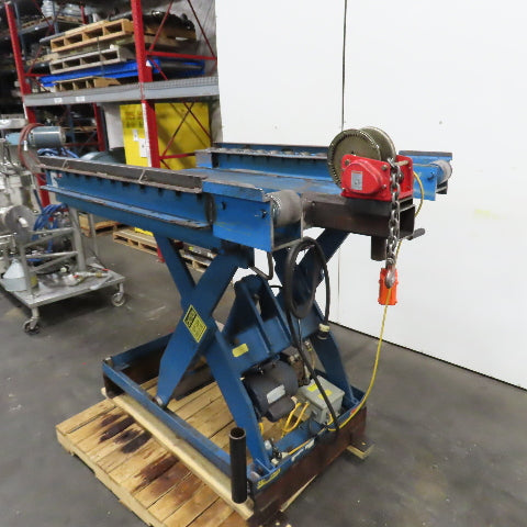 Vestil EHLT3648-2-36 2000LB Electric Scissor Lift Table 115V 1PH Rollers & Winch