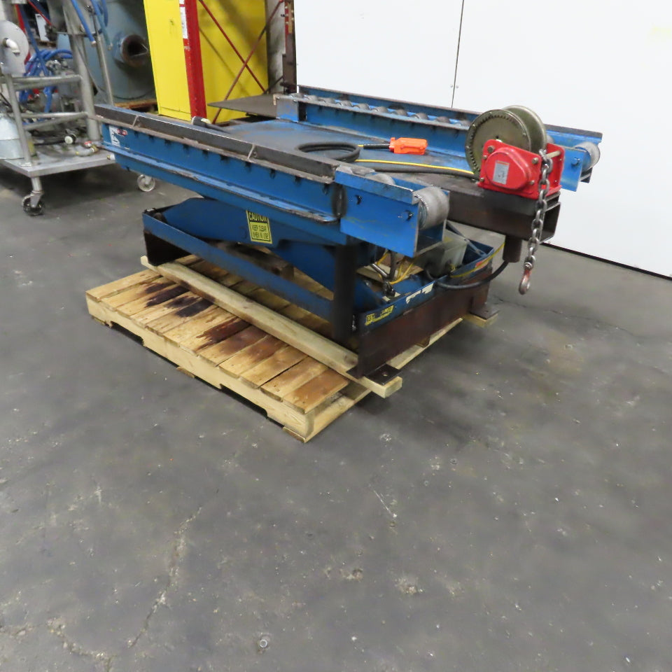 Vestil EHLT3648-2-36 2000LB Electric Scissor Lift Table 115V 1PH Rollers & Winch