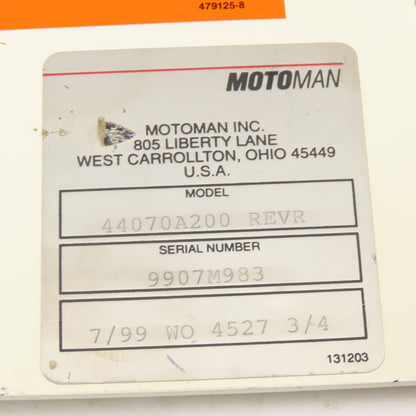 Motoman 44070A200 130966-1 Robotic Welder Control Assembly PMI 0088060-019