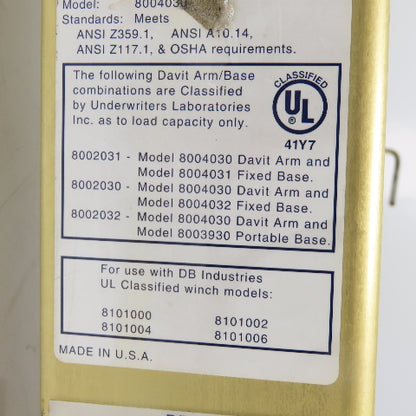 DBI/SALA 8004030 Davit Arm Assembly