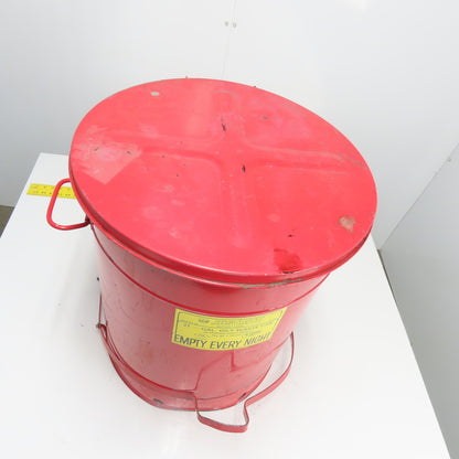 Justrite RM-8280 21-Gallon Oily Waste Can Hands Free Self Close