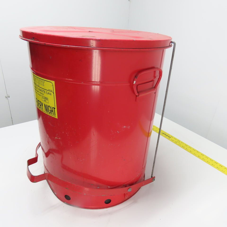 Justrite RM-8280 21-Gallon Oily Waste Can Hands Free Self Close