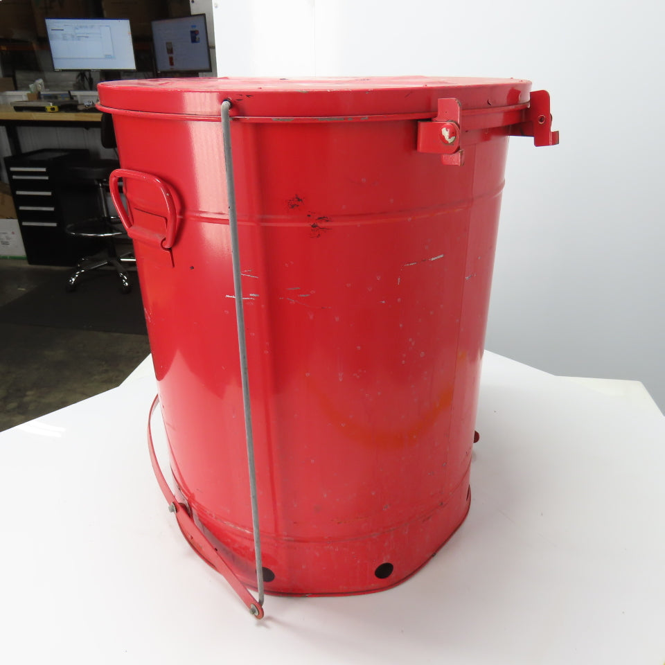 Justrite RM-8280 21-Gallon Oily Waste Can Hands Free Self Close