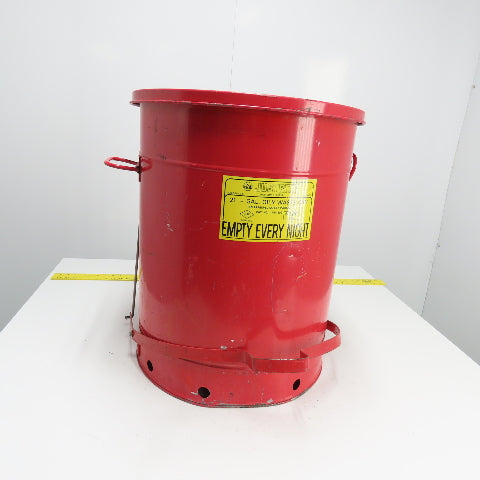 Justrite RM-8280 21-Gallon Oily Waste Can Hands Free Self Close