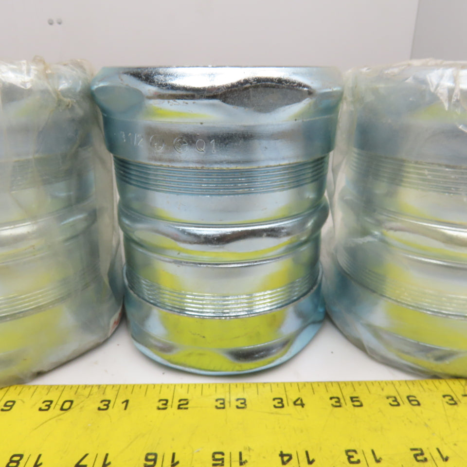 Steel City 3-1/2" Q1 EMT Compression Coupling Conduit Fitting Lot Of 4