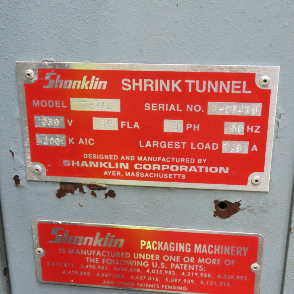 Shanklin T-7XL 22" W x 8-1/2" H Pass Thru Heat Shrink Tunnel 230V 3PH 0-92FPM