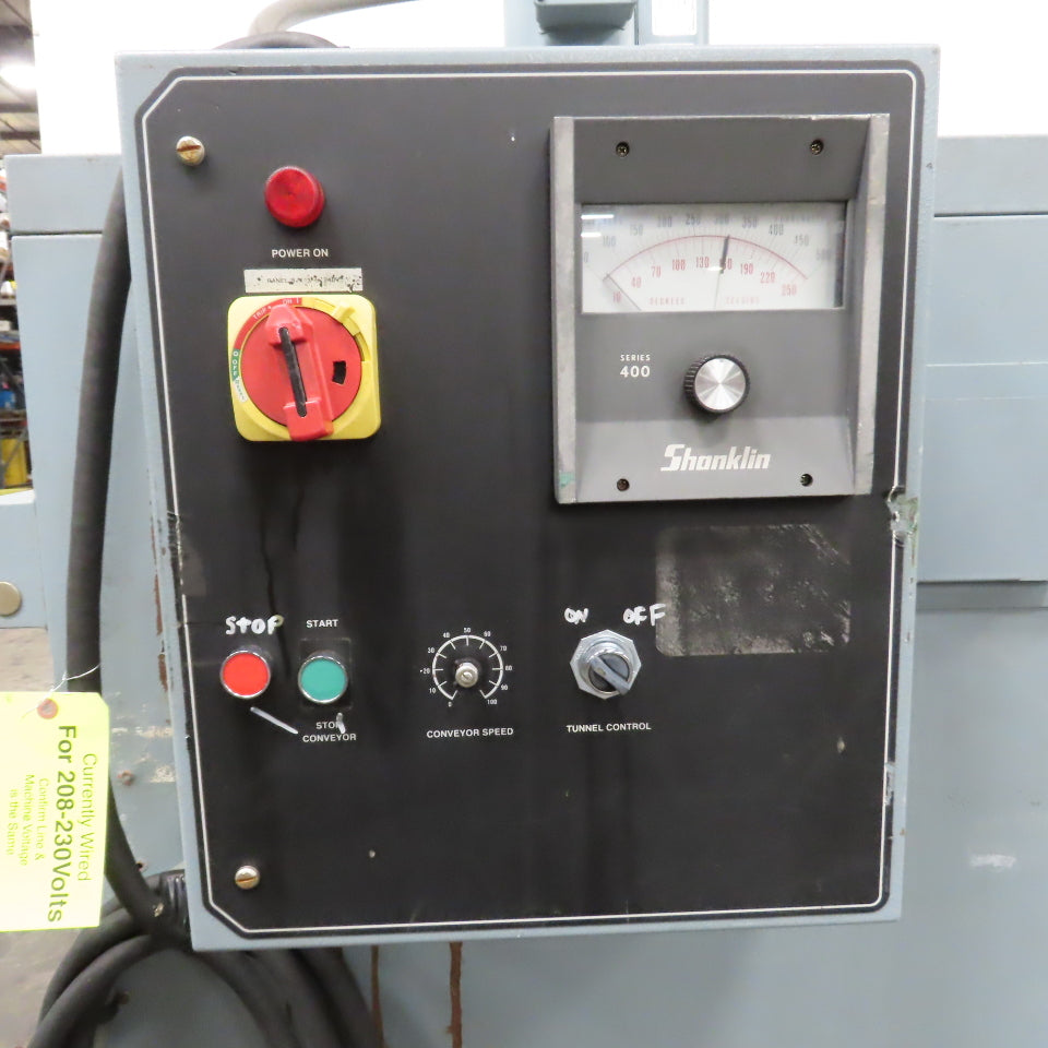 Shanklin T-7XL 22" W x 8-1/2" H Pass Thru Heat Shrink Tunnel 230V 3PH 0-92FPM