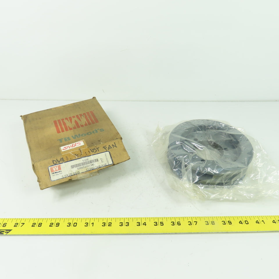 TB Woods 562B 5-7/8" OD x 1-3/4" Wide 2-Groove V-Belt Pulley Sheave 5.6x2B-SDS